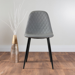 Furniturebox Arona Solara Concrete Effect 6 Seater Round Dining Set Grey and Black - Wilko - thumbnail 4