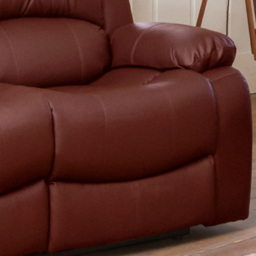 Glendale 2 Seater Burgundy Bonded Leather Manual Recliner Sofa - Red - Artemis Home - Wilko - thumbnail 4