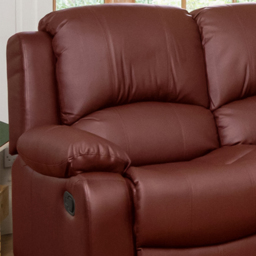 Glendale 2 Seater Burgundy Bonded Leather Manual Recliner Sofa - Red - Artemis Home - Wilko - thumbnail 3