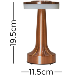 ValueLights Talence 2 Pack Copper LED Table Lamp - Size: 20 x 13.5 x 13.5cm - Brown - Wilko - thumbnail 7