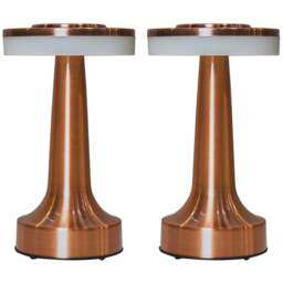 ValueLights Talence 2 Pack Copper LED Table Lamp - Size: 20 x 13.5 x 13.5cm - Brown - Wilko - thumbnail 1