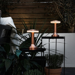 ValueLights Talence 2 Pack Copper LED Table Lamp - Size: 20 x 13.5 x 13.5cm - Brown - Wilko - thumbnail 3