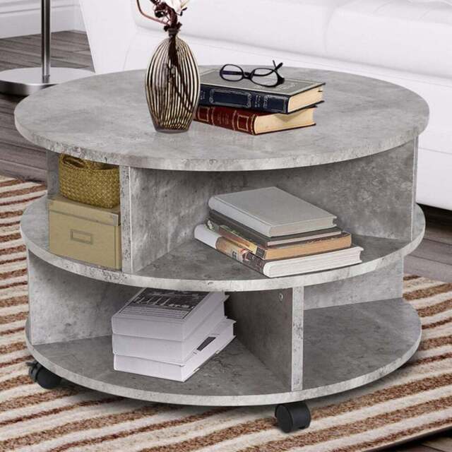 Portland 3 Tier Cement Coffee Table - Size: 60 x 60 x 56cm - Grey - Wilko - image 1