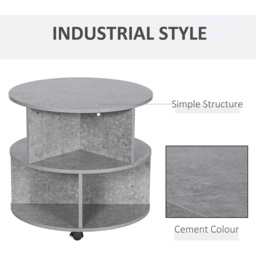 Portland 3 Tier Cement Coffee Table - Size: 60 x 60 x 56cm - Grey - Wilko - thumbnail 7
