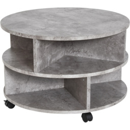 Portland 3 Tier Cement Coffee Table - Size: 60 x 60 x 56cm - Grey - Wilko - thumbnail 3