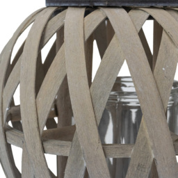 JVL Luna Antique Wash Natural Wood Round Lantern with Handle 2 Pack - Size: 24.5 x 24 x 24cm - Wilko - thumbnail 6
