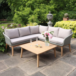 Royalcraft Sol 5 Seater Corner Lounge Set with Coffee Table - Grey - Wilko - thumbnail 1