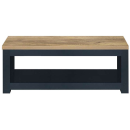 Highgate Navy and Oak Coffee Table - Size: 47 x 105 x 41cm - Blue - Birlea - Wilko - thumbnail 4