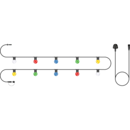 Eagle Connect Festoon 10 RGB Lamps LED String Light 10m - Size: 51 x 40 x 9cm - BLACK - Wilko - thumbnail 3