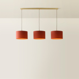 ValueLights Reni Rust Drum Shade 3 Drop Bar Gold Diner LED Ceiling Pendant Light - Size: 123.5 x 98 x 25cm - Black - Wilko - thumbnail 6
