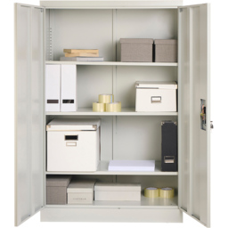 MMT Furniture Designs 2 Door Grey Steel Lockable Filing Cabinet - Size: 140 x 90 x 40cm - Wilko - thumbnail 5