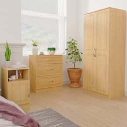 Crowndale Dorset Modern Oak 3 Piece Bedroom Furniture Set - Wood - Wilko - thumbnail 1