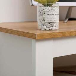 FurnitureHMD 2 Drawer Single Shelf White and Oak Effect Wooden Corner TV Unit - Size: 58 x 85 x 39cm - Wilko - thumbnail 5