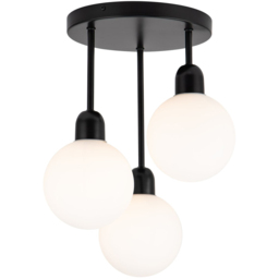 Cosylyte 3 Light Matt Black Opal Glass Ceiling Light - Size: 28 x 37 x 35cm - Wilko - thumbnail 4