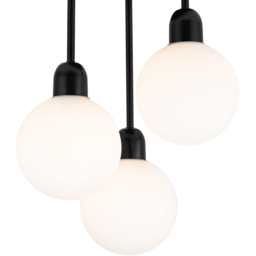 Cosylyte 3 Light Matt Black Opal Glass Ceiling Light - Size: 28 x 37 x 35cm - Wilko - thumbnail 5