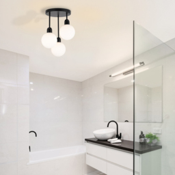 Cosylyte 3 Light Matt Black Opal Glass Ceiling Light - Size: 28 x 37 x 35cm - Wilko - thumbnail 7