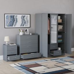 Vida Designs Riano Grey 3 Piece Bedroom Furniture Set - Wilko - thumbnail 6
