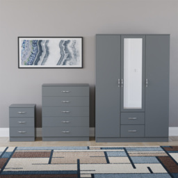 Vida Designs Riano Grey 3 Piece Bedroom Furniture Set - Wilko - thumbnail 3