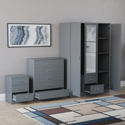 Vida Designs Riano Grey 3 Piece Bedroom Furniture Set - Wilko - thumbnail 5