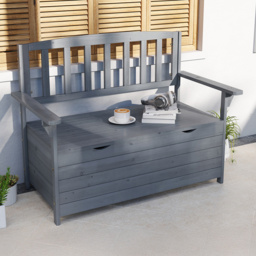 Outsunny 2 Seater Dark Grey Garden Storage Bench - Wilko