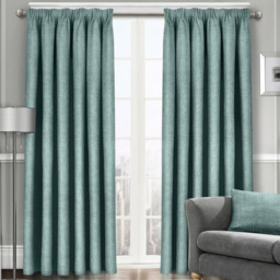 Velosso Westwood Duck Egg Tape Top Curtains 223 x 223cm - Size: W 223 x D 223cm - Blue - Wilko