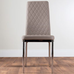 Furniturebox Valera Set of 6 Cappuccino and Chrome Faux Leather Dining Chair - Brown - Wilko - thumbnail 1
