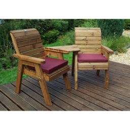 Charles Taylor 2 Seater Angled Companion Seat with Red Cushions - Wilko - thumbnail 5