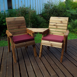 Charles Taylor 2 Seater Angled Companion Seat with Red Cushions - Wilko - thumbnail 6
