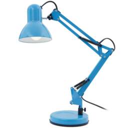 Premier Housewares Blue Metal Desk Lamp - Size: 17 x 21 x 60cm - Wilko