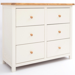 Cabinet Bits Maggiori 6 Drawer White Wood Knob Chest of Drawers - Wilko - thumbnail 3