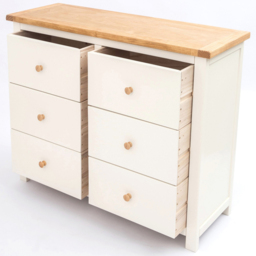 Cabinet Bits Maggiori 6 Drawer White Wood Knob Chest of Drawers - Wilko - thumbnail 6