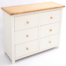 Cabinet Bits Maggiori 6 Drawer White Wood Knob Chest of Drawers - Wilko - thumbnail 5
