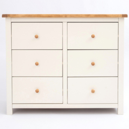 Cabinet Bits Maggiori 6 Drawer White Wood Knob Chest of Drawers - Wilko - thumbnail 4
