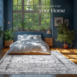 tectake Aliya Washable Rug 340 x 240cm - Size: 0.6 x 240 x 340cm - Grey - Wilko - thumbnail 4