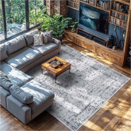 tectake Aliya Washable Rug 340 x 240cm - Size: 0.6 x 240 x 340cm - Grey - Wilko - thumbnail 3