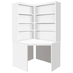 R White Cabinets Corner 8 Shelf Computer Desk with Hutch Set White - Size: 182.8 x 94 x 54cm - Wilko - thumbnail 3