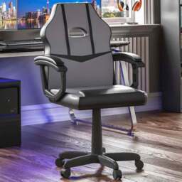 Vida Designs Comet Grey and Black Swivel Office Chair - Size: 55 x 58 x 101cm - Wilko - thumbnail 1