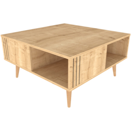 Decorotika Ronas Single Shelf Sapphire Oak Square Coffee Table - Size: 46.5 x 89.6 x 89.6cm - Multi - Wilko - thumbnail 5