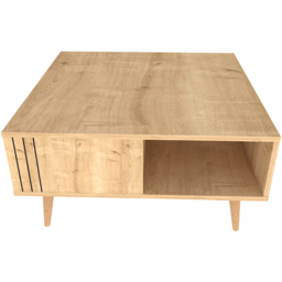 Decorotika Ronas Single Shelf Sapphire Oak Square Coffee Table - Size: 46.5 x 89.6 x 89.6cm - Multi - Wilko - thumbnail 3