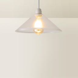 ValueLights Tapered Dome Clear Glass Pendant Lamp Shade - Size: 14.5 x 30 x 30cm - Silver - Wilko - thumbnail 6