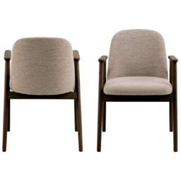 Florence Leo Set of 2 Beige Monza Fabric Dining Chair with Armrest - Cream - Furniture To Go - Wilko - thumbnail 4