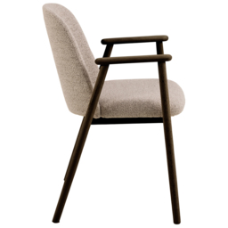 Florence Leo Set of 2 Beige Monza Fabric Dining Chair with Armrest - Cream - Furniture To Go - Wilko - thumbnail 5