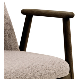 Florence Leo Set of 2 Beige Monza Fabric Dining Chair with Armrest - Cream - Furniture To Go - Wilko - thumbnail 6