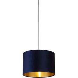 Lighting Collection Navy Gold Inner Velvet Drum Shade 30cm - Size: 20 x 30 x 30cm - Blue - Wilko - thumbnail 4