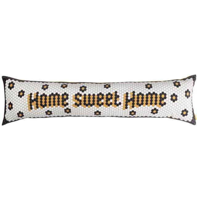 furn. Multicolour Home Sweet Home Mosaic Message Velvet Draught Excluder - Size: 20 x 92 x 10cm - Wilko - image 1