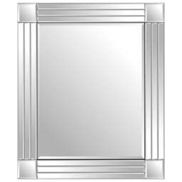 Milton Square Corner Bevelled All Glass Mirror 68 x 58cm - Black - MirrorOutlet - Wilko - thumbnail 1