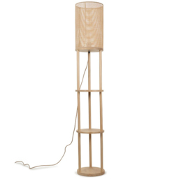ValueLights Elsa Wooden 3 Shelf LED Floor Lamp - Cream - Wilko