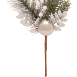 The Christmas Gift Co Pine and Bauble Stem Decoration - Size: 40.6 x 12 x 23.5cm - Green - The Christmas Gift Co. - Wilko - thumbnail 4