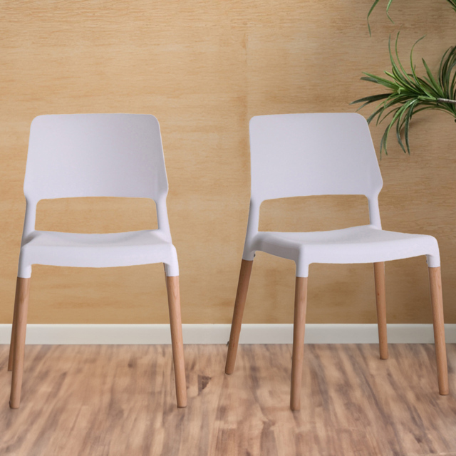 Riva Set of 2 White Dining Chair - LPD Home - Wilko - image 1