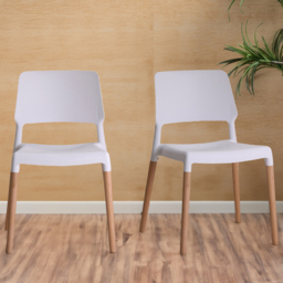 Riva Set of 2 White Dining Chair - LPD Home - Wilko - thumbnail 1
